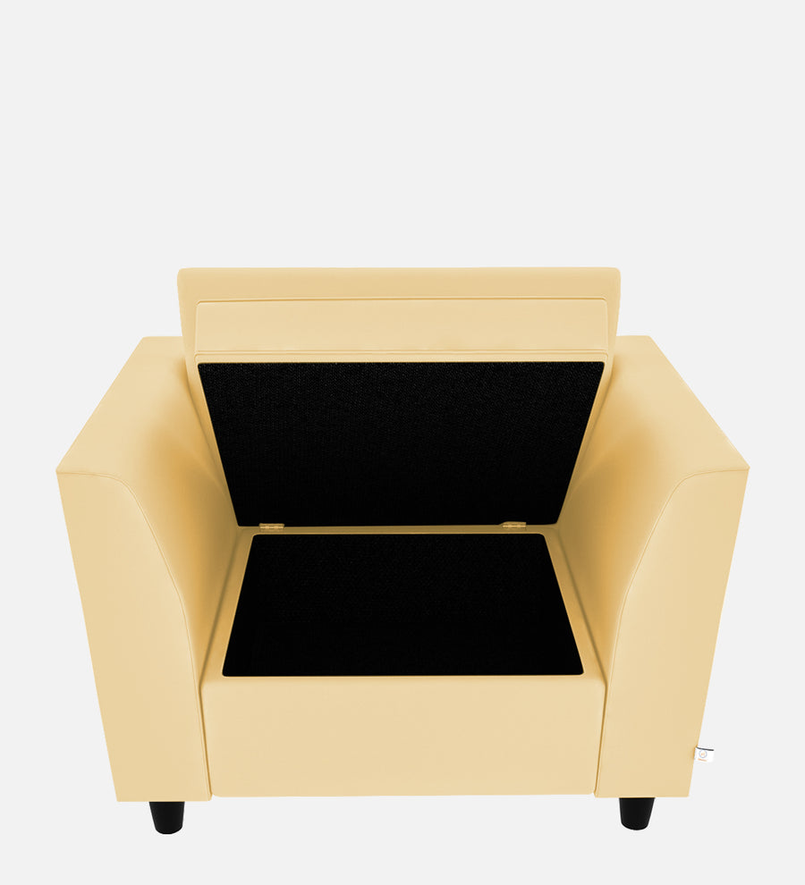 Bristo Velvet 1 Seater Sofa In Sandy Beige Colour With Storage - Febonic Living