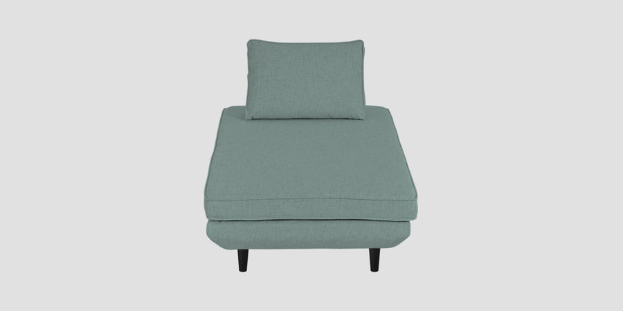 Hiver Fabric Day Bed Sofa In Suka Beige Colour With Back Rest - Febonic Living