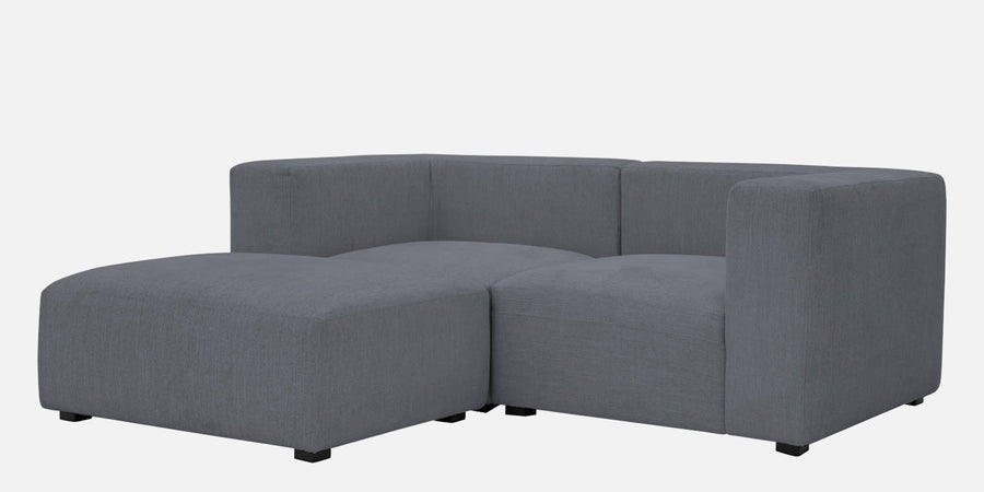 Dora Velvet Rhs Sectional Sofa 2 Ottoman Lounger In Pubble Grey Colour - Febonic Living