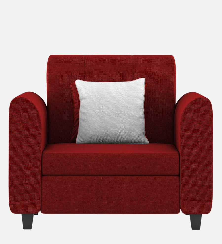Denmark Fabric 1 Seater Sofa In Blood Maroon Colour - Febonic Living