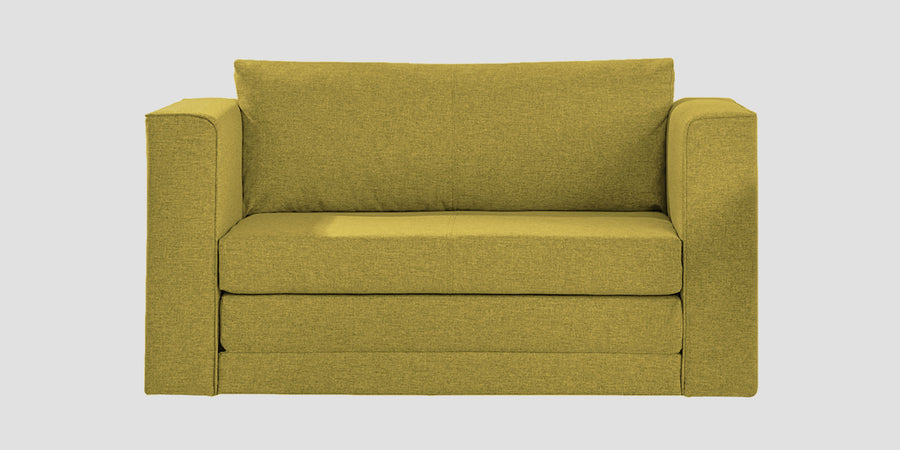 Kenia Fabric 2 Seater Foldable Sofa Cum Bed In Parrot Green Colour - Febonic Living