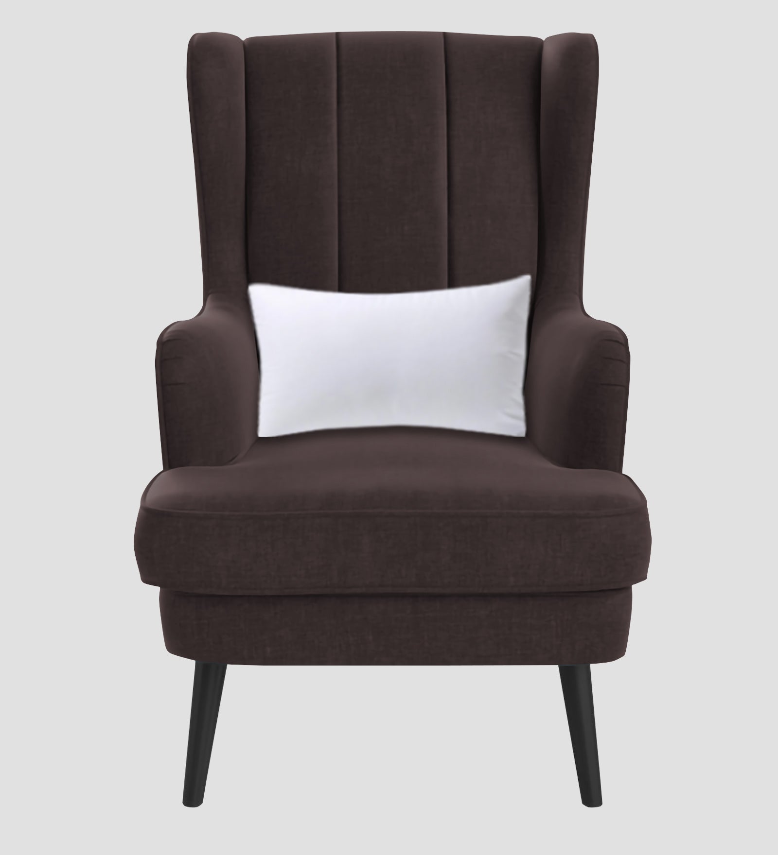 Niya Velvet 1 Seater Wing Chair in Mocha Brown Colour