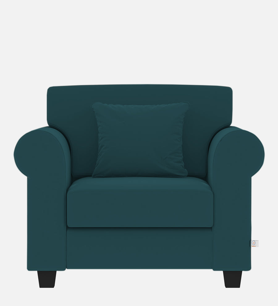 Numonk Velvet 1 Seater Sofa In Arabian Green Colour - Febonic Living