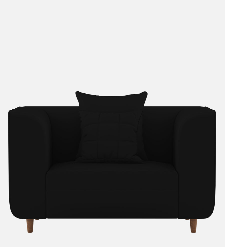 Sumo Velvet 1 Seater Sofa In Adam Black Colour - Febonic Living