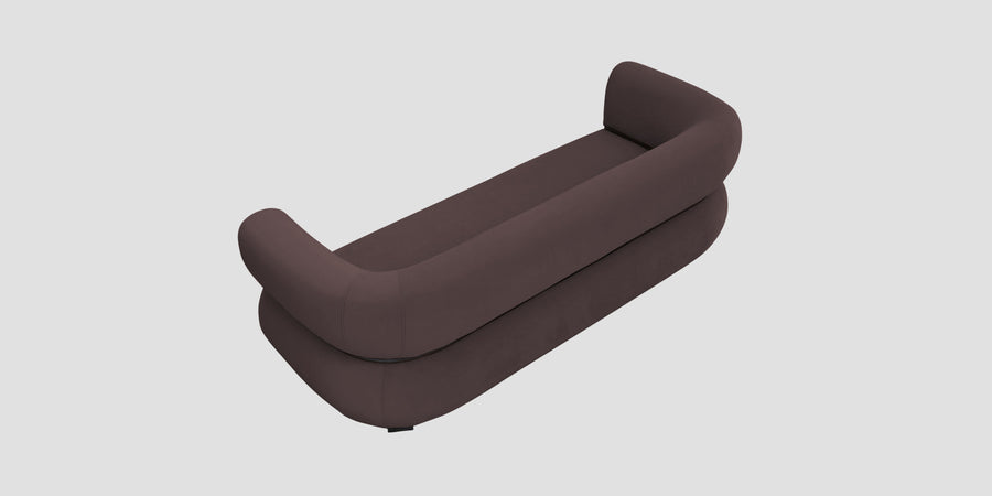 Kula Velvet 3 Seater Sofa In Mocha Brown Colour - Febonic Living