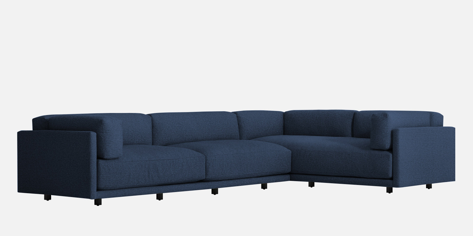 Nixon Fabric 6 Seater RHS Sectional Sofa In Denim Blue Colour