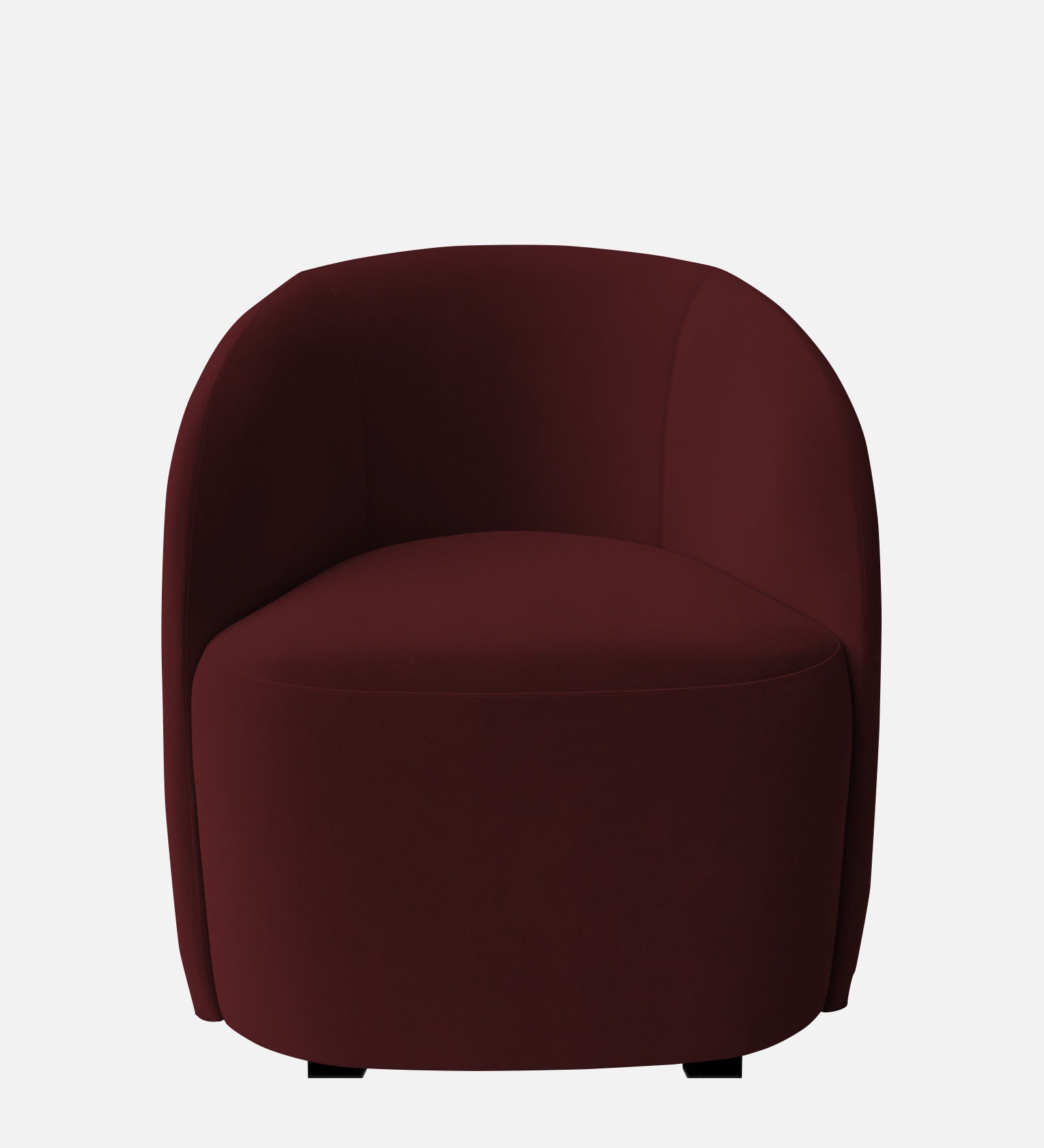 Hazel Velvet Wing Chair in Blood Maroon Colour