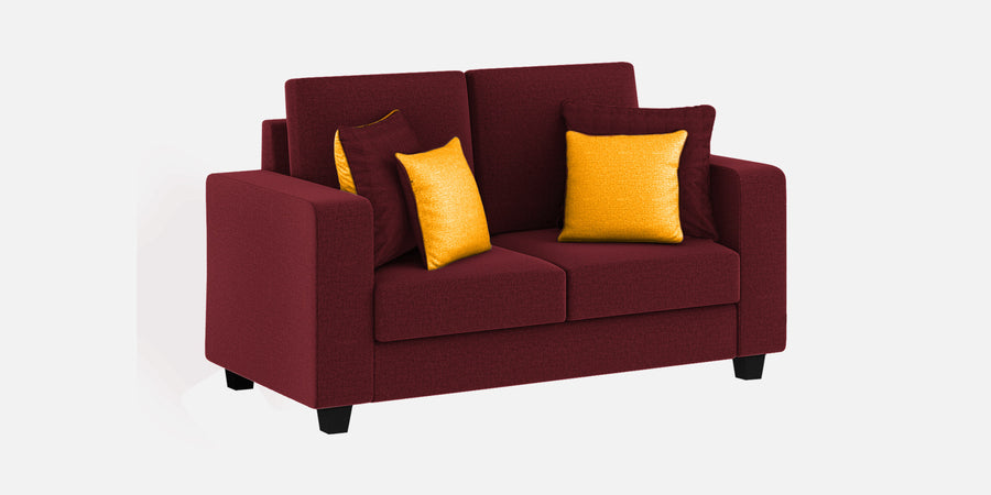 Nabi Fabric 2 Seater Sofa In Blood Maroon Colour - Febonic Living