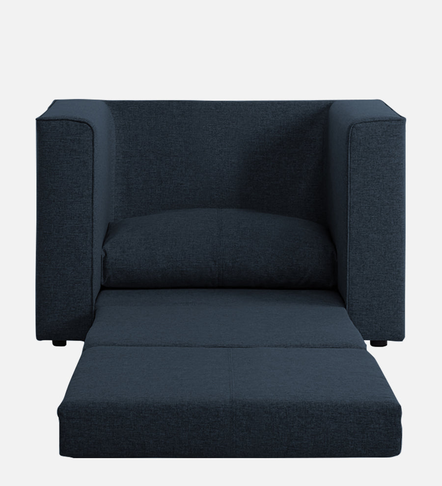 Kenia Fabric 1 Seater Foldable Sofa Cum Bed In Denim Blue Colour - Febonic Living
