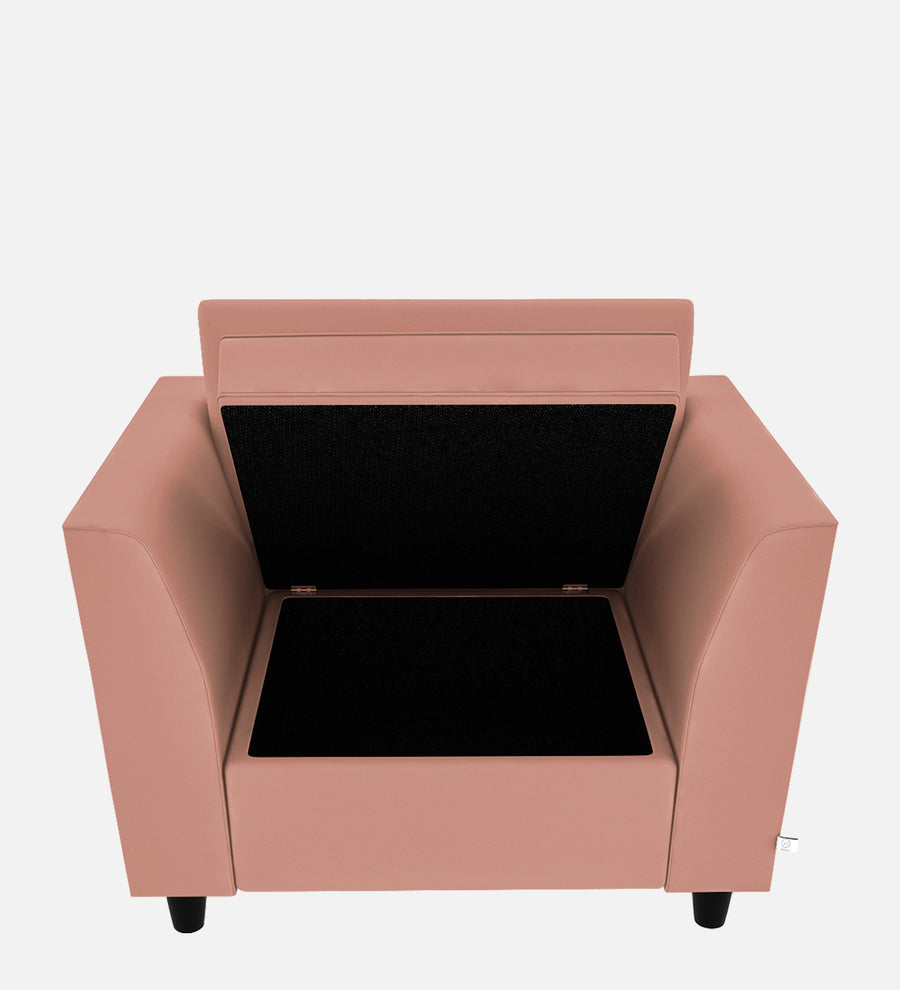 Bristo Velvet 1 Seater Sofa In Blush Pink Colour With Storage - Febonic Living