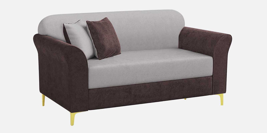 Jordan Velvet 2 Seater Sofa In Mocha Brown And Concreate Grey Colour - Febonic Living