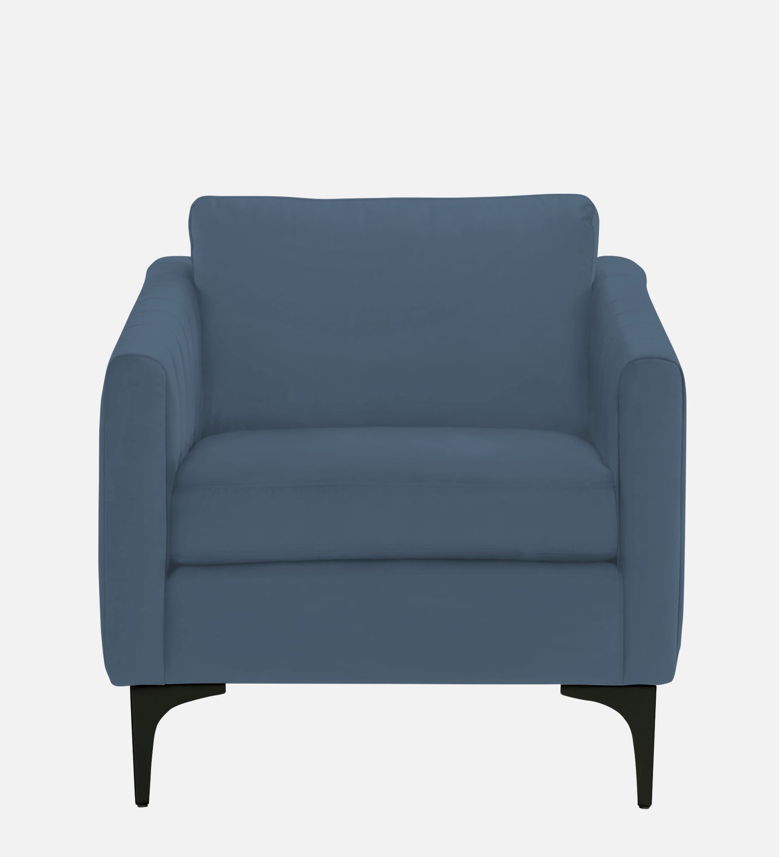 Haru Velvet 1 Seater Sofa in Oxford Blue Colour