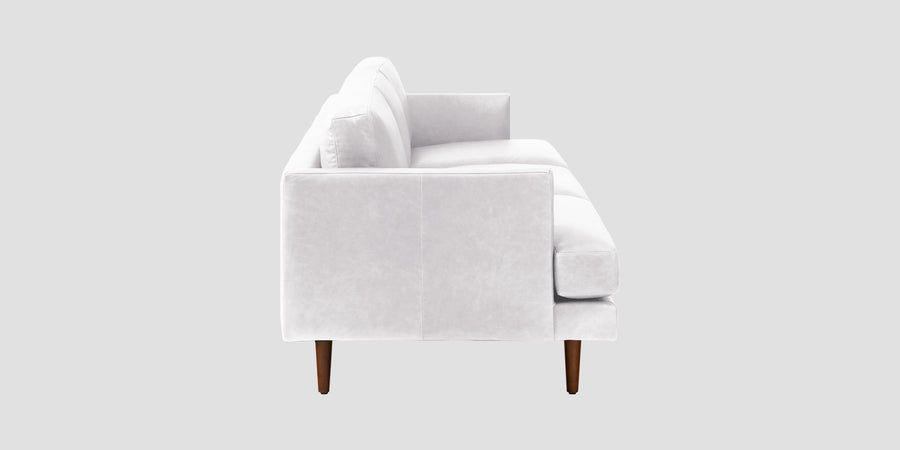 Sterio Leatherette 3 Seater Sofa In Cream White Colour - Febonic Living