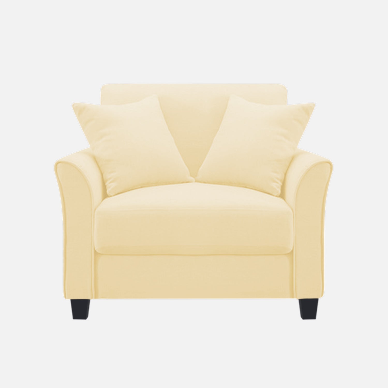 Daroo Velvet 1 Seater Sofa In Sandy Beige Colour