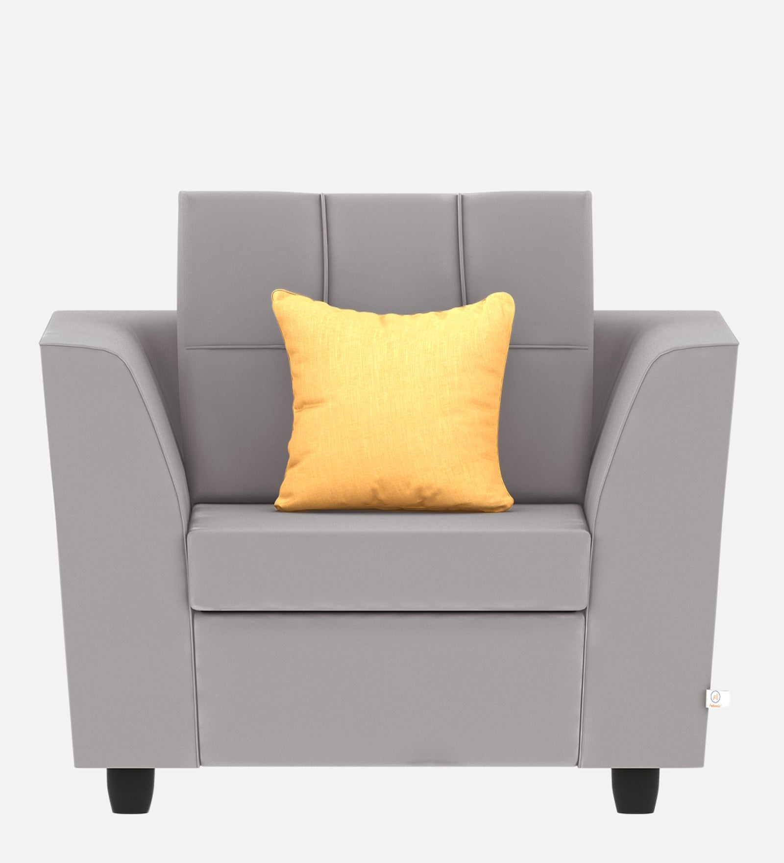 Nestin Velvet 1 Seater Sofa in light grey Colour