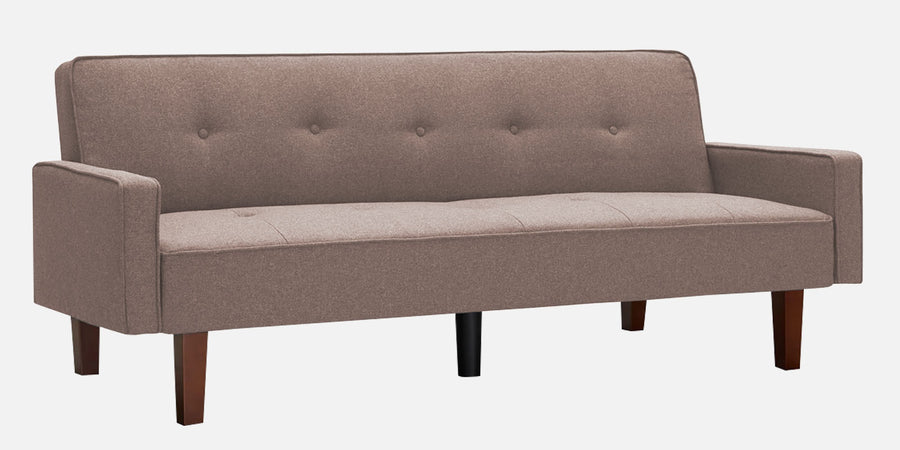 Nebia Fabric 3 Seater Convertible Sofa Cum Bed In Kadhi Beige Colour - Febonic Living