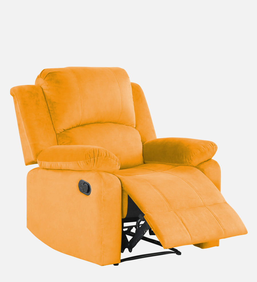 Lexi Fabric 1 Seater Motorized Recliner In Safforn Yellow Colour - Febonic Living