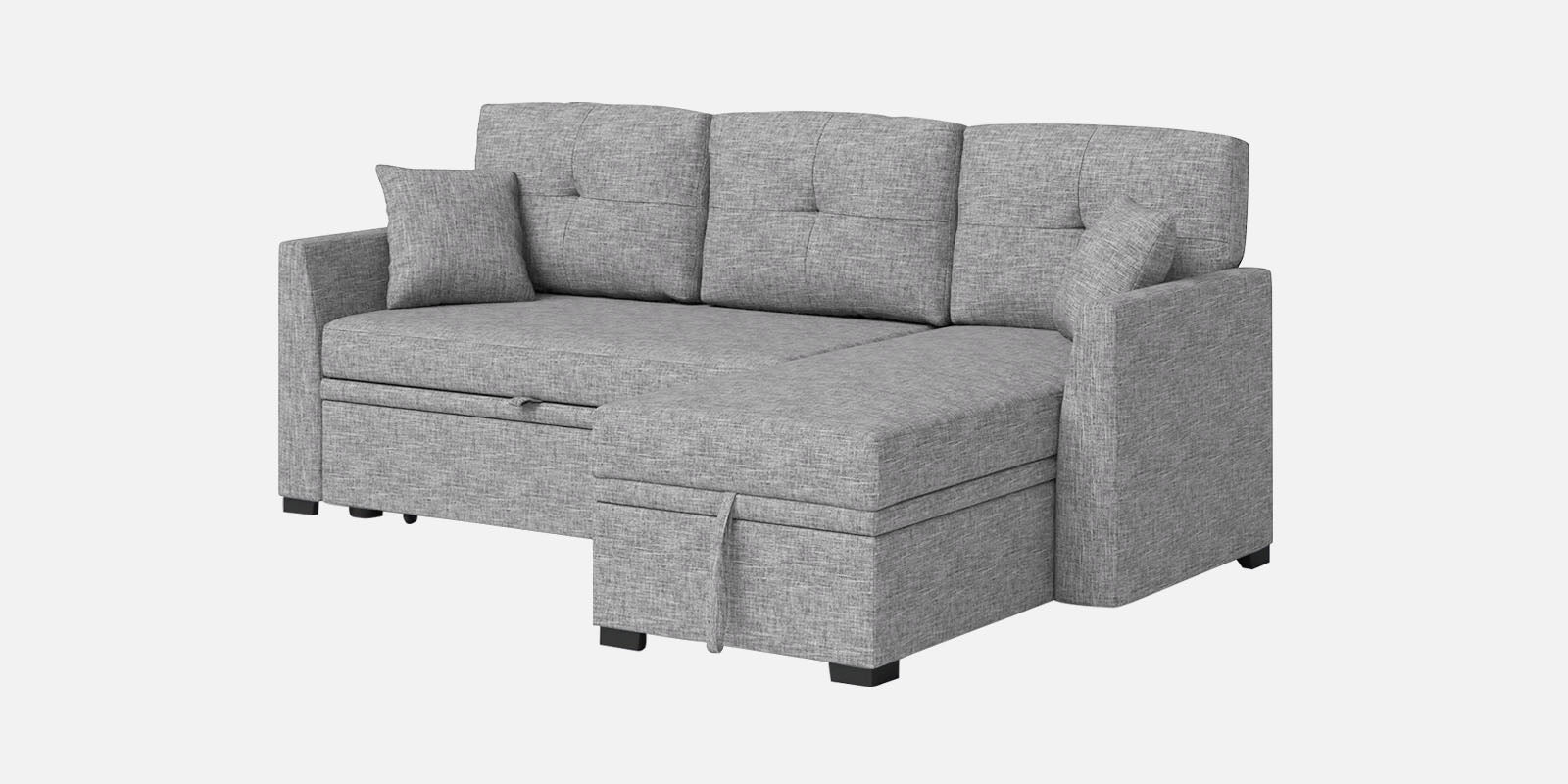 Jody Fabric 3 Seater Pull Out Sofa Cum Bed In Lit Grey Colour