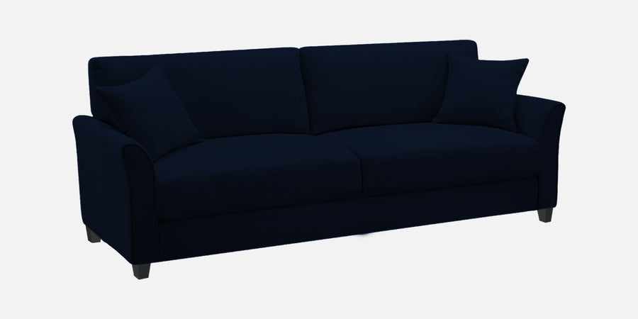 Daroo Velvet 3 Seater Sofa In Dark Blue Colour - Febonic Living