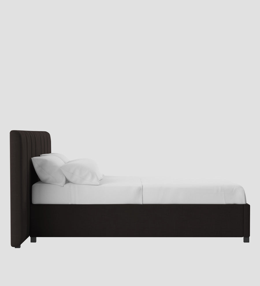 Nora Fabric Upholstered King Size Bed In Cara Brown Colour With Box Storage - Febonic Living