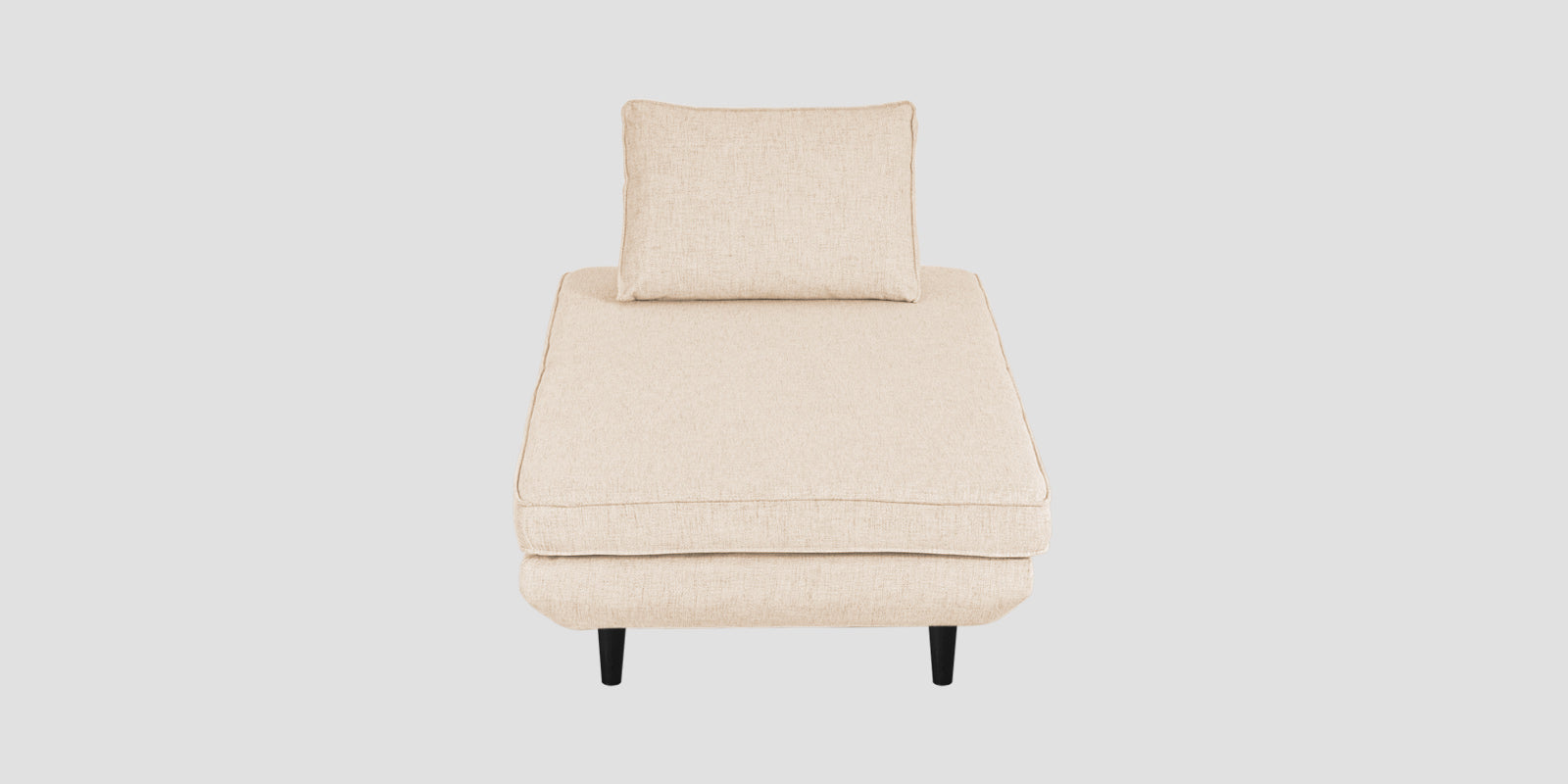 Hiver Fabric Day Bed Sofa In Woom Beige Colour With Back Rest - Febonic Living