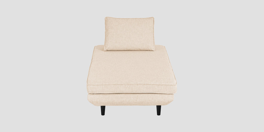 Hiver Fabric Day Bed Sofa In Woom Beige Colour With Back Rest - Febonic Living