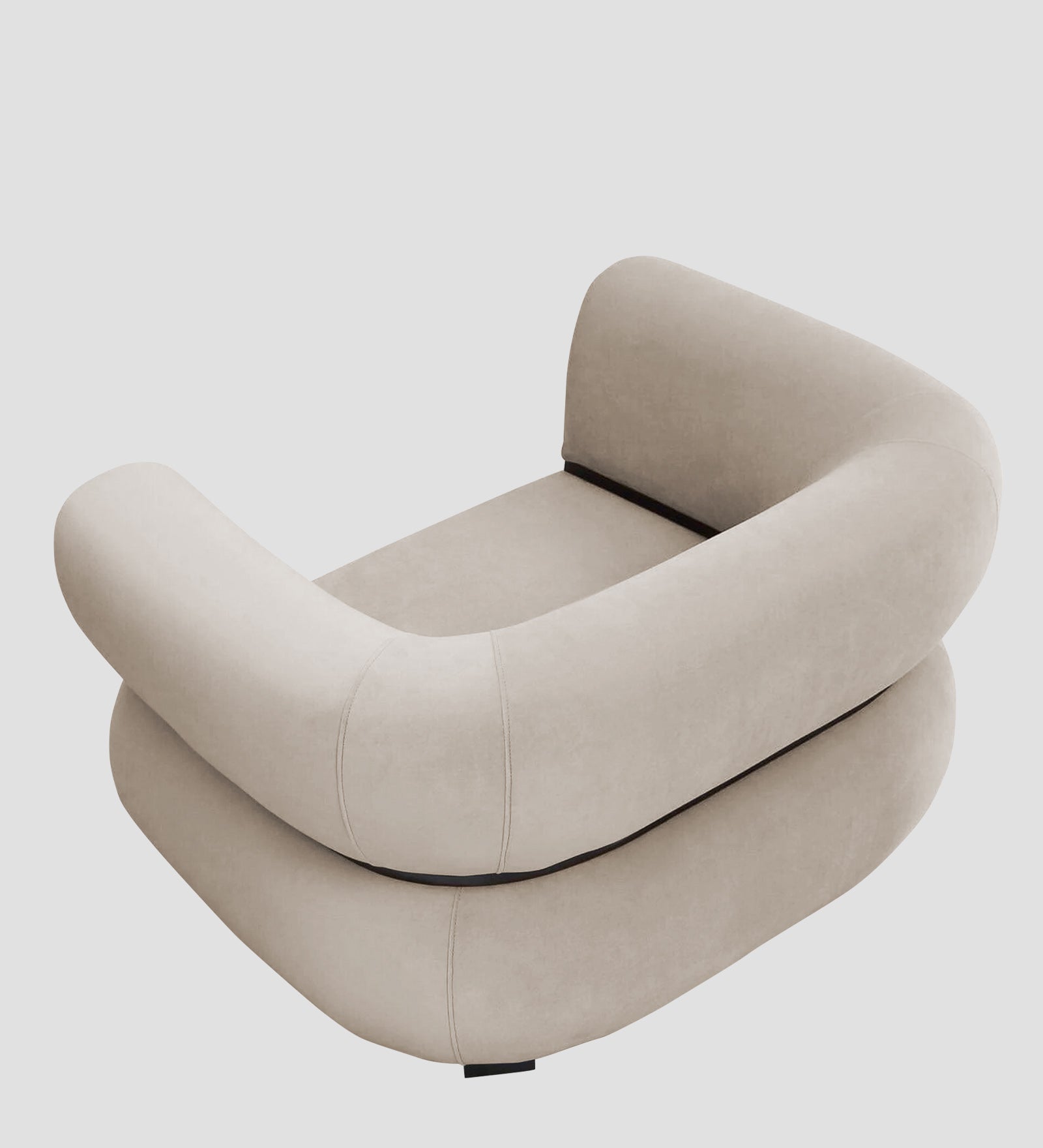 Kula Velvet 1 Seater Sofa In Cream Beige Colour