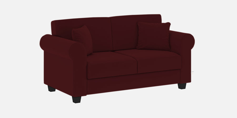 Numonk Velvet 2 Seater Sofa In Dark Maroon Colour - Febonic Living