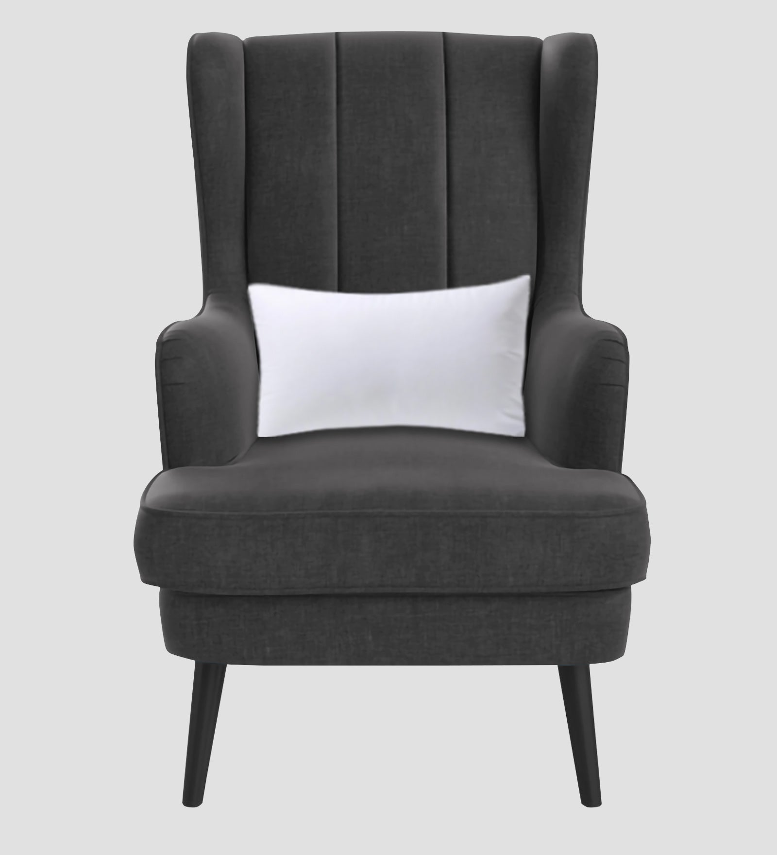 Niya Velvet 1 Seater Wing Chair in Davy Grey Colour