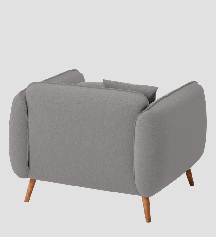 Zia Fabric 1 Seater Sofa In Silver Grey Colour - Febonic Living