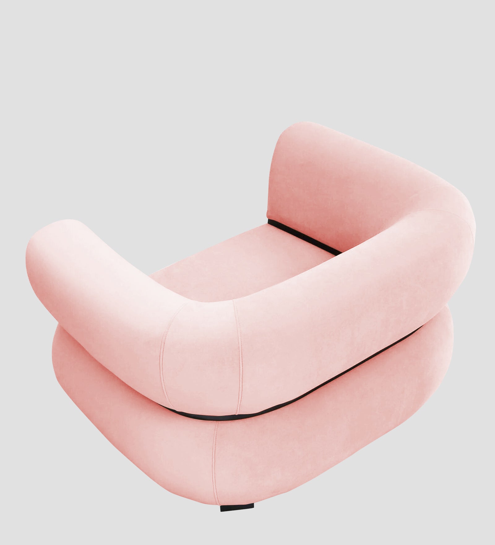 Kula Velvet 1 Seater Sofa In Millennial Pink Colour