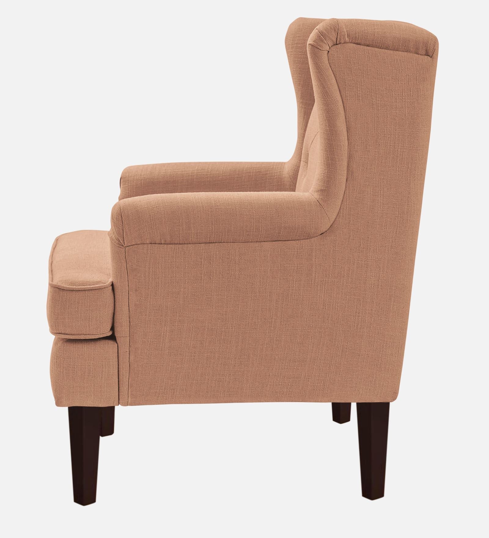 Deyuk Fabric Wing Chair In Cosmic Beige Colour