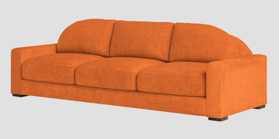 Dara Fabric 3 Seater Sofa In Vivid Orange Colour - Febonic Living