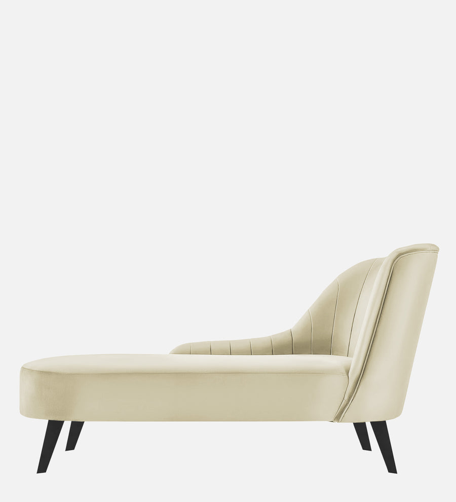 Flora Velvet Lhs Chaise Lounger In Warm White Colour - Febonic Living