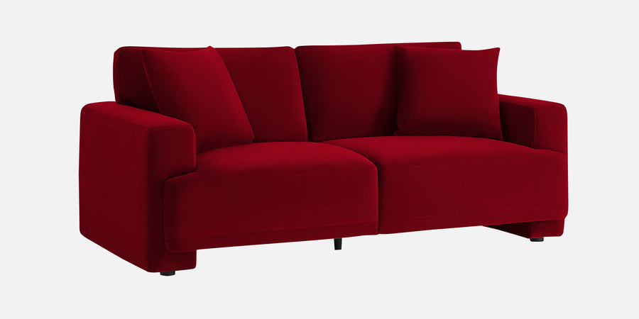 Kosta Velvet 2 Seater Sofa In Cherry Red Colour - Febonic Living
