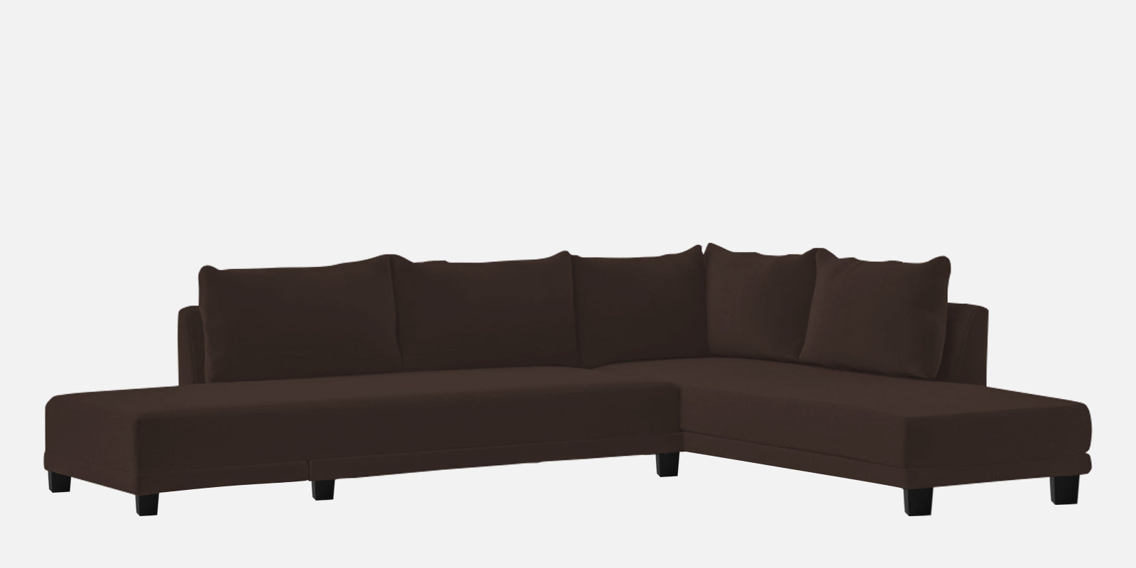 Ira Fabric LHS 6 Seater Sofa Cum Bed In Coffee Brown Colour