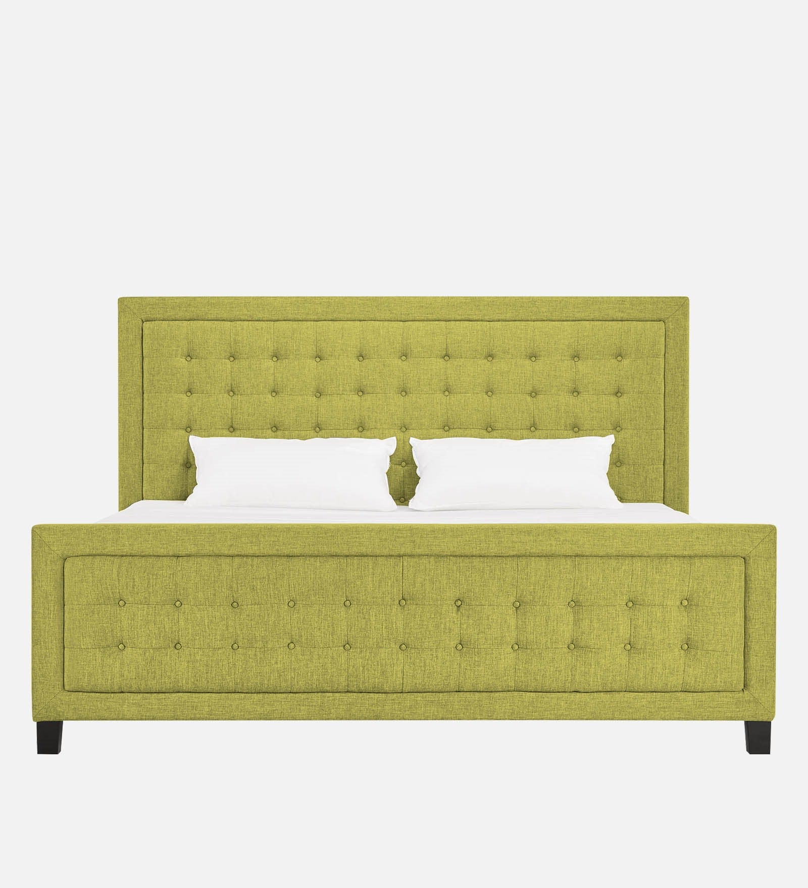 Kaster Fabric King Size Bed In Parrot Green Colour