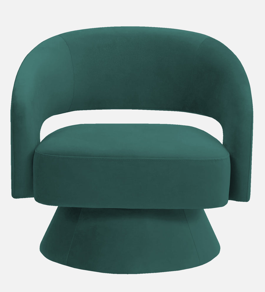 Pendra Velvet Swivel Chair In Pine Green Colour - Febonic Living