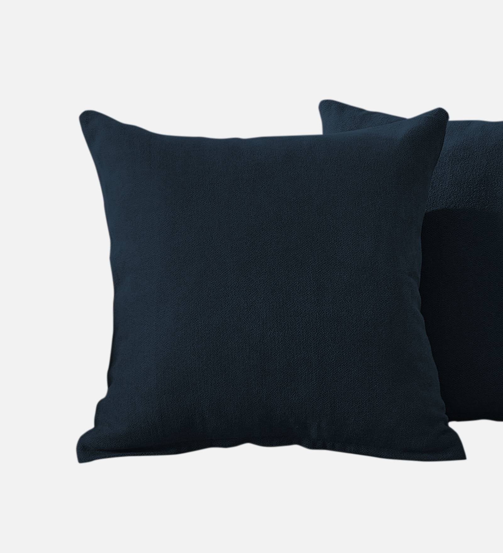 Kaya Sofa Pillows Fabric 20x20 inches (Pack of 2) In Denim Blue Colour