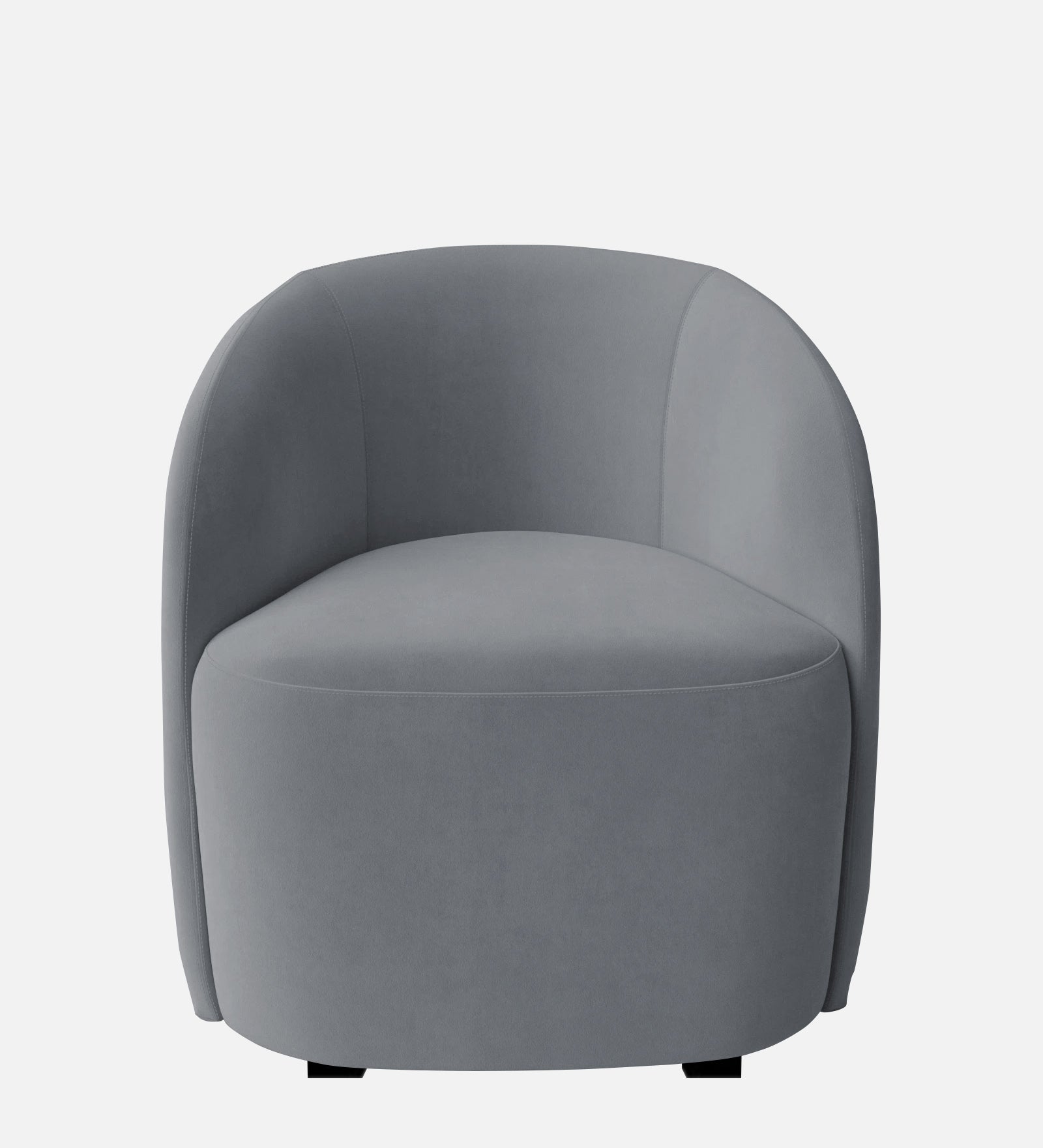 Hazel Velvet Wing Chair in Pubble Grey Colour