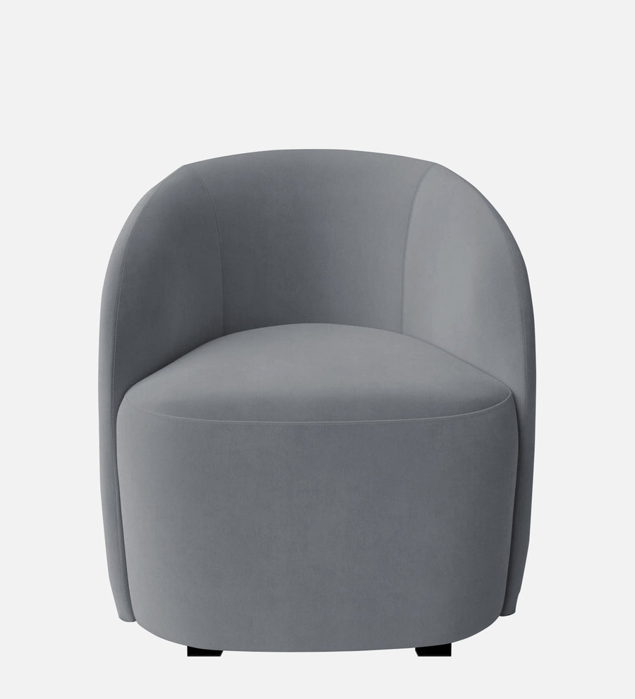 Lucky Velvet Lounge Chair In Pubble Grey Colour - Febonic Living