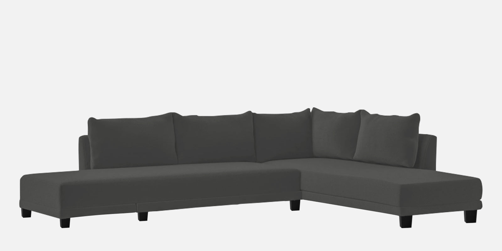 Ira Fabric LHS 6 Seater Sofa Cum Bed In Charcoal Grey Colour