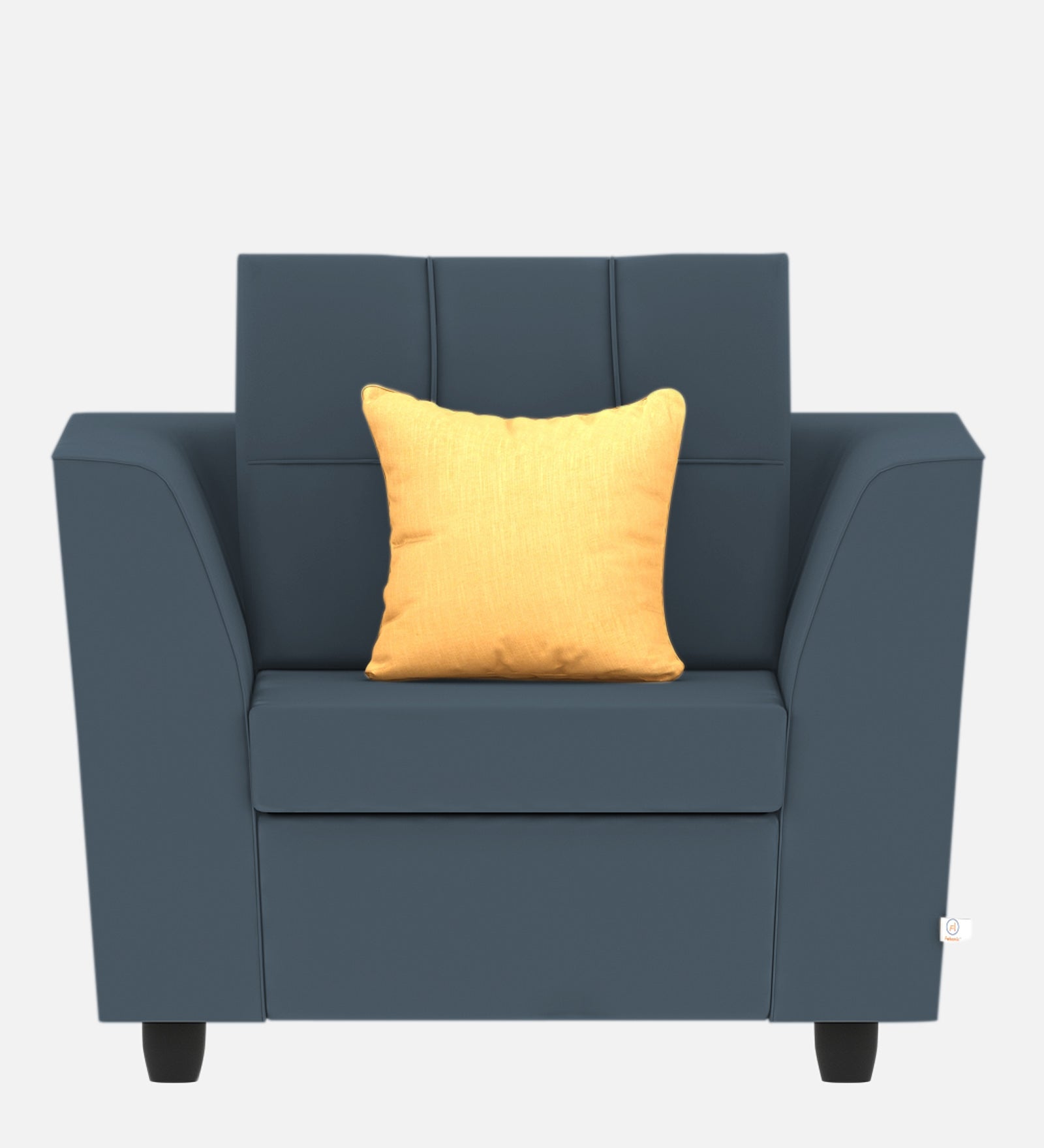 Nestin Velvet 1 Seater Sofa in Oxford Blue Colour