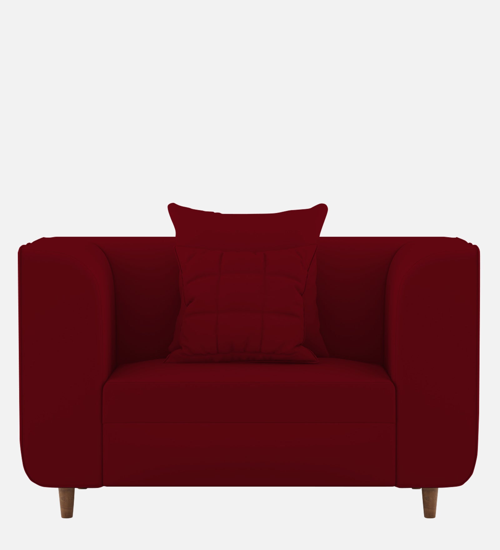 Sumo Velvet 1 Seater Sofa in Cherry Red Colour