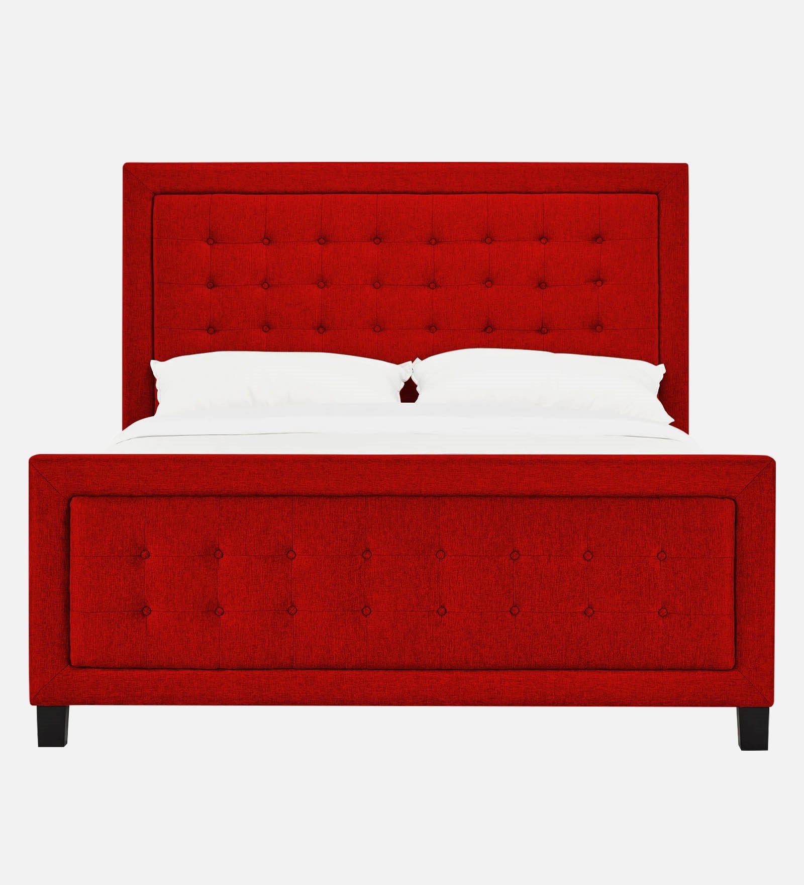 Kaster Fabric Queen Size Bed In Ruby Red Colour