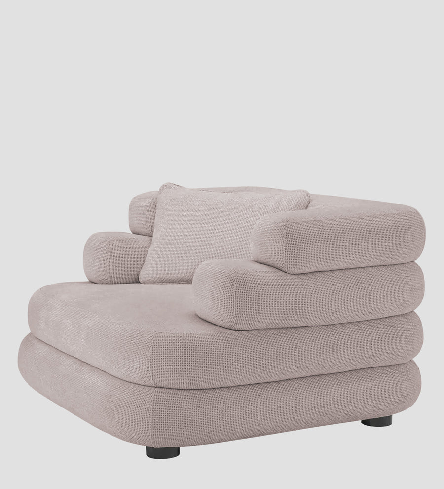 Wener Fabric 1 Seater Sofa In Almond Beige Colour - Febonic Living