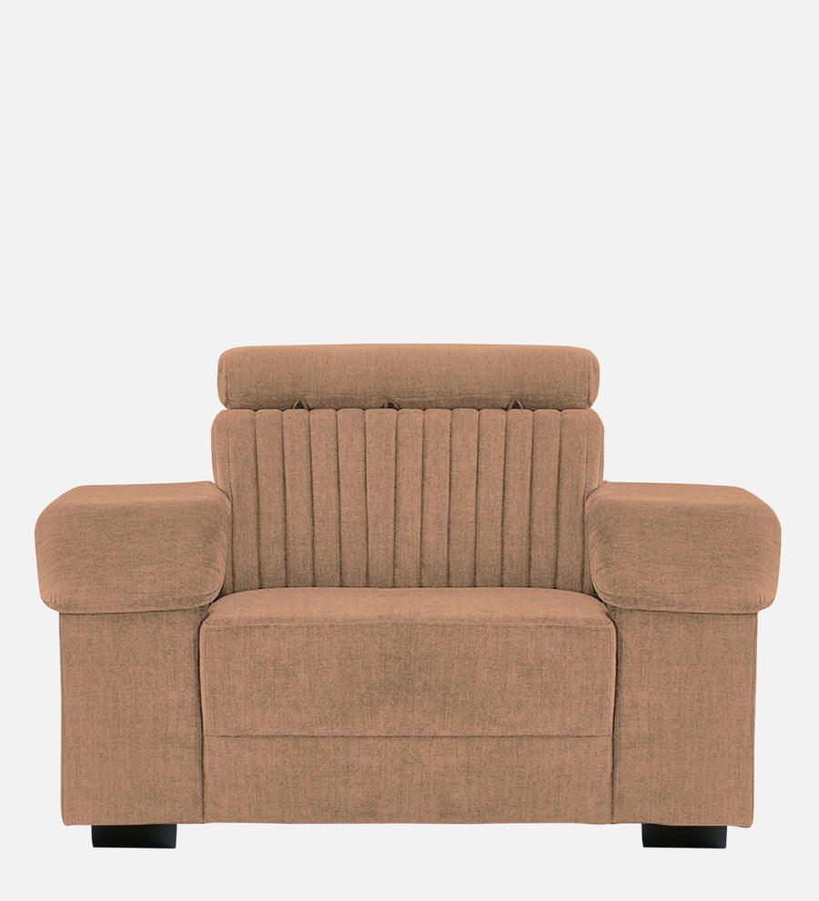 Draco Fabric 1 Seater Sofa In Cosmic Beige Colour - Febonic Living