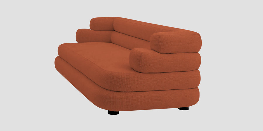 Wener Fabric 2 Seater Sofa In Royal Orange Colour - Febonic Living