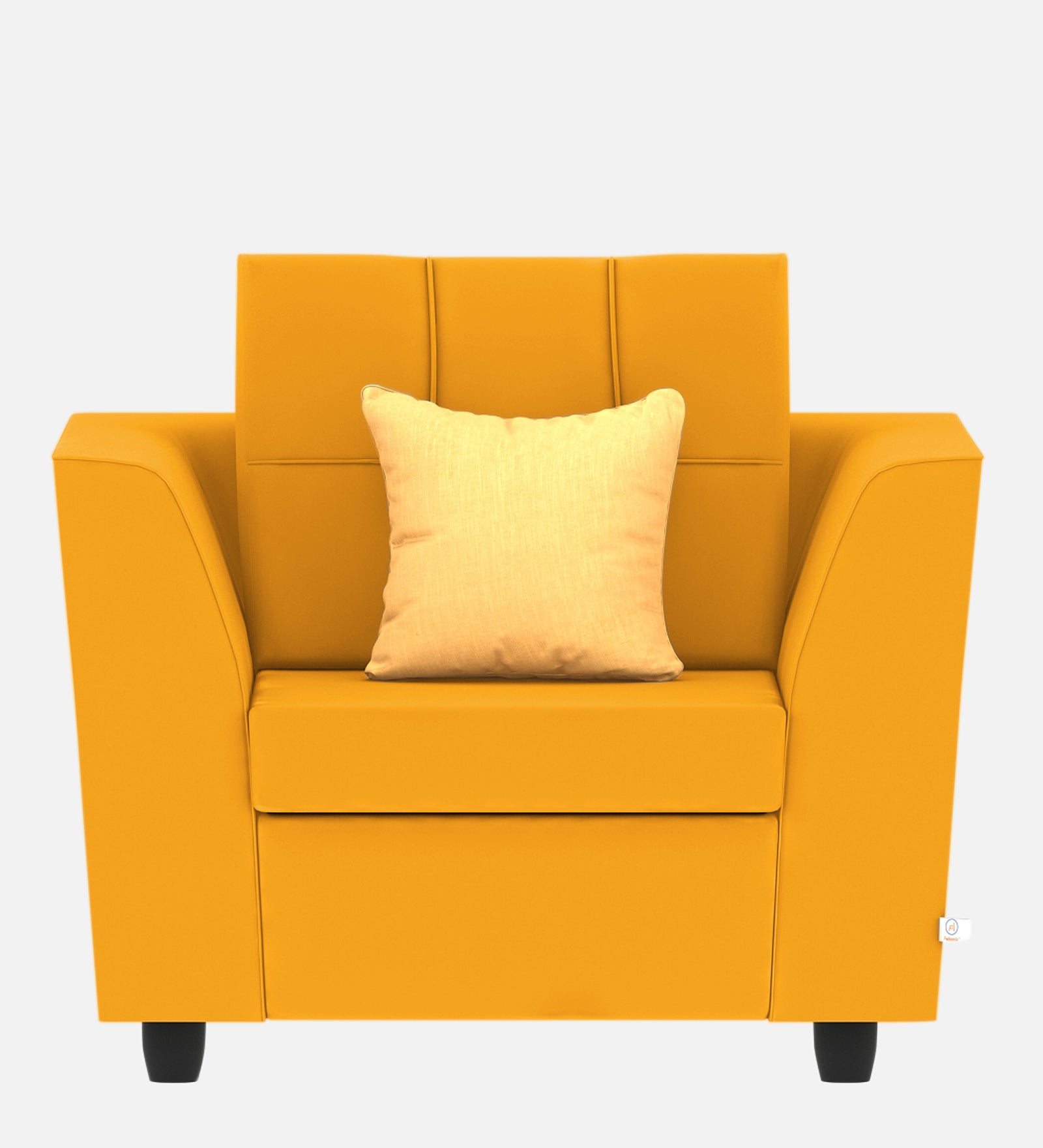 Nestin Velvet 1 Seater Sofa in Safforn Yellow Colour