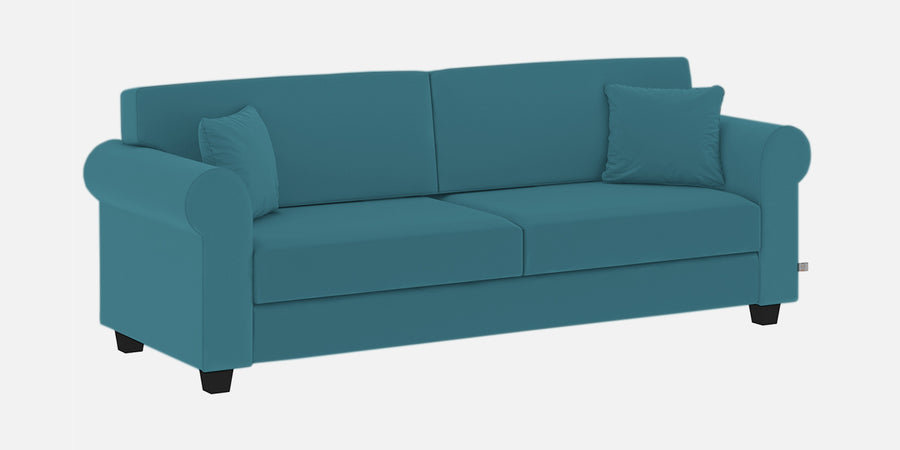 Numonk Velvet 3 Seater Sofa In Aqua Blue Colour - Febonic Living
